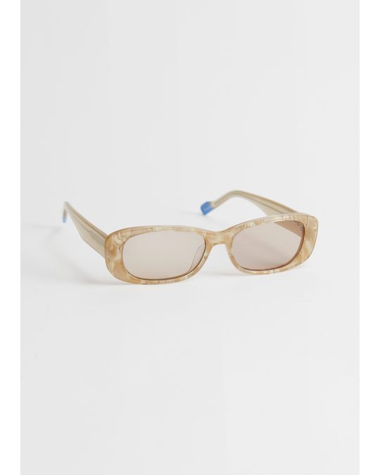 & Other Stories Le Specs Uh Duh Sunglasses Gold Seashell