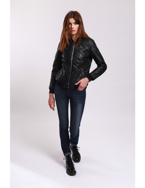 Le Temps des Cerises Leather Jacket Laurelle