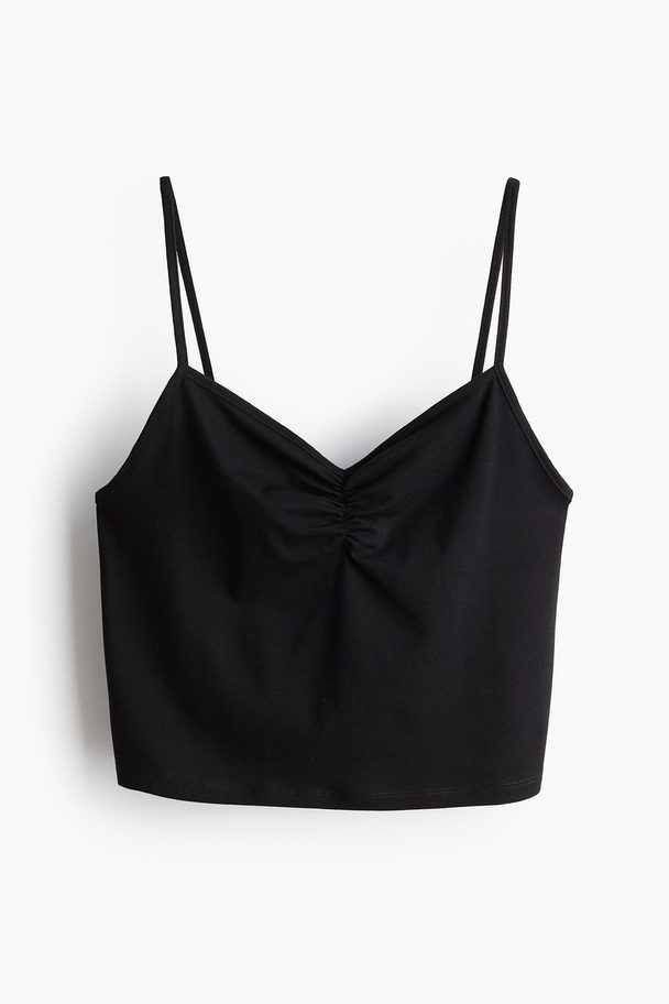 H&M Cropped Strappy Top Black