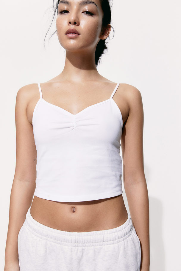 H&M Cropped Strappy Top White
