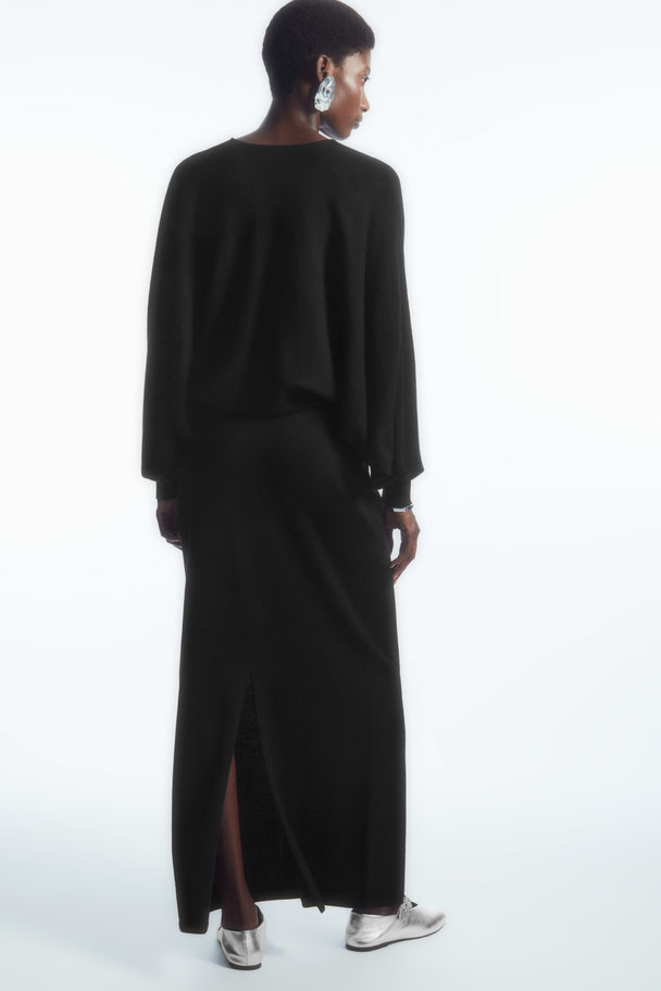 COS Pure Wool Column Maxi Skirt Black