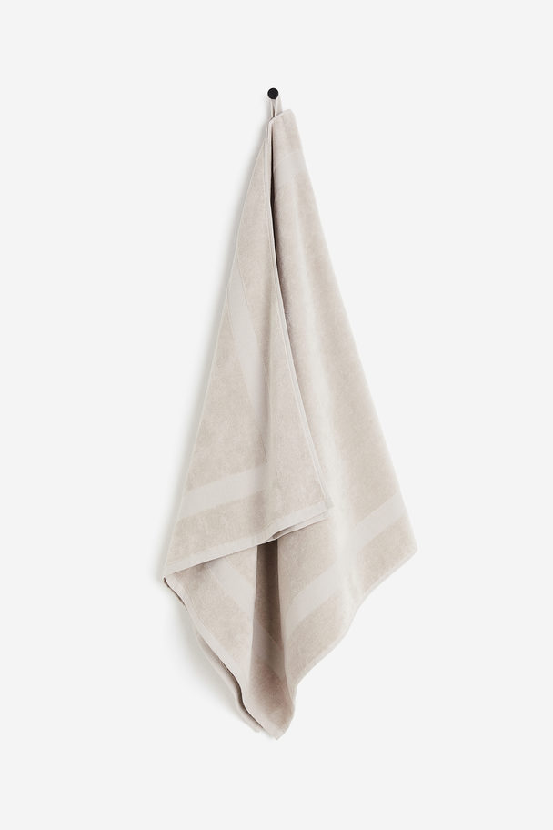 H&M HOME Velours Handdoek Lichtbeige