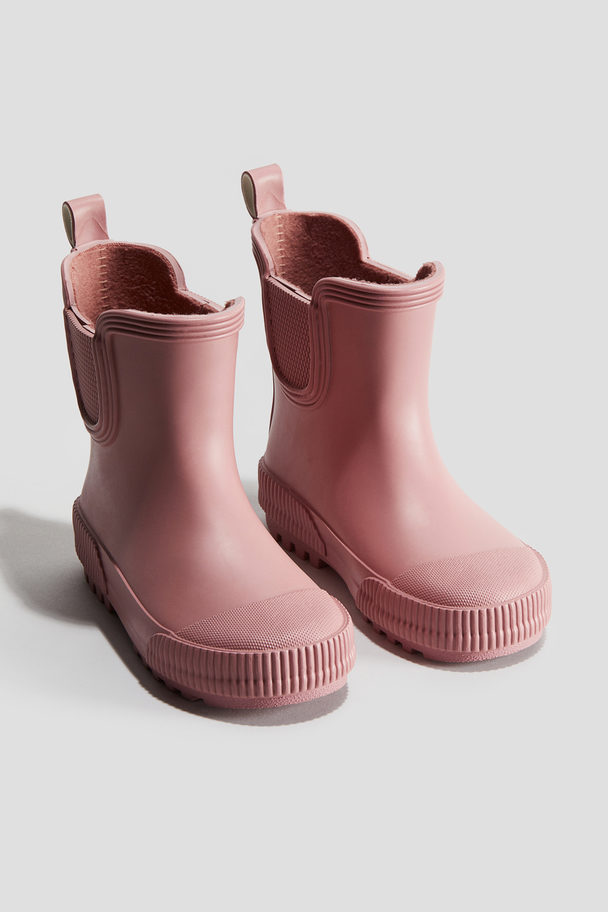 H&M Fleecegefütterte Gummistiefel Mattrosa