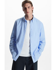 Brushed-cotton Tailored Shirt Light Blue