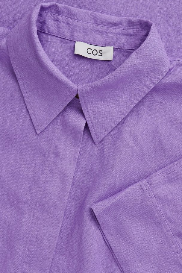 COS Relaxed Linen Shirt Dress Lilac
