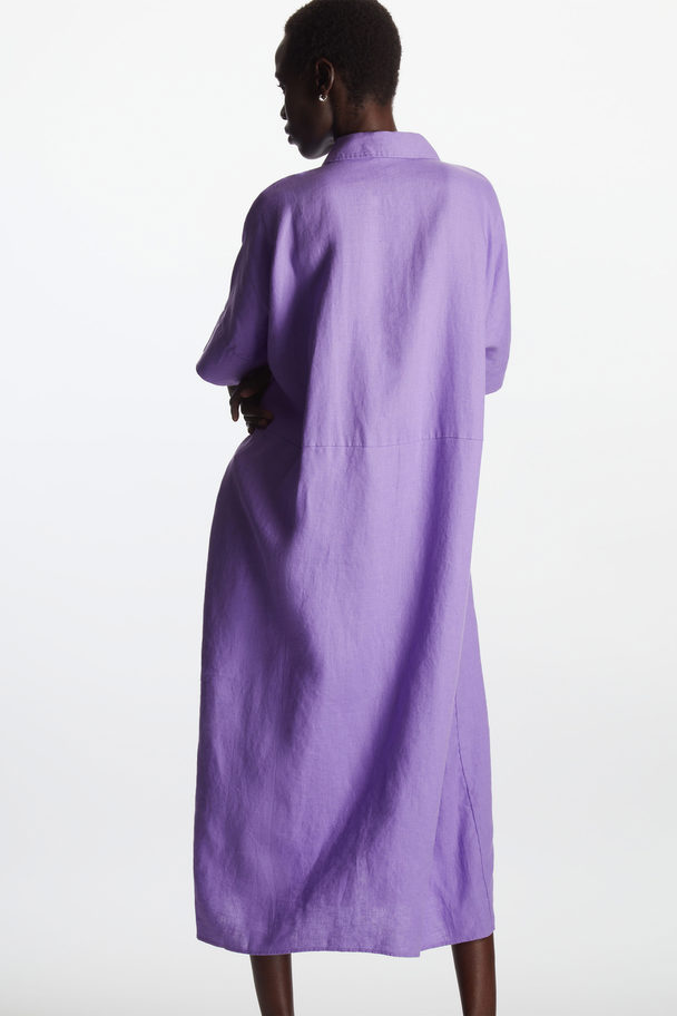 COS Relaxed Linen Shirt Dress Lilac