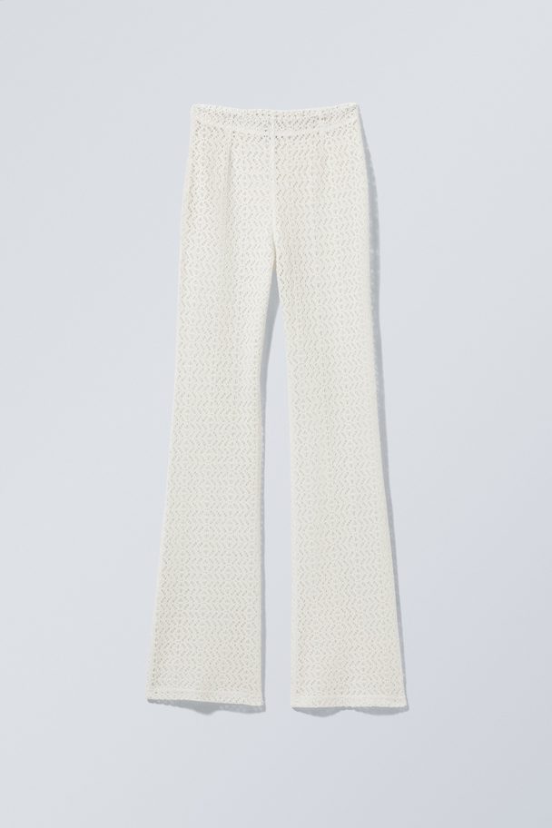 Weekday Serena Lace Bootcut Trousers Mole Dusty Light