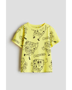 Printed Cotton T-shirt Yellow/spongebob Squarepants