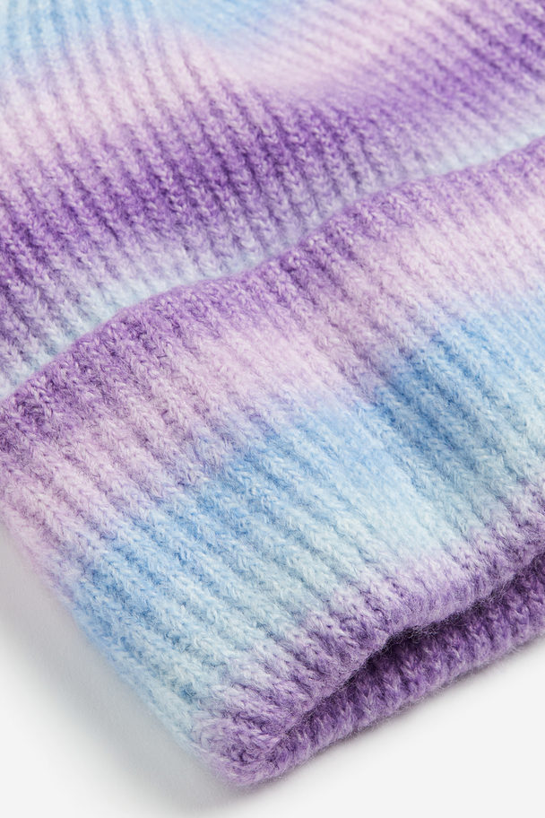 H&M Rib-knit Beanie Blue/purple
