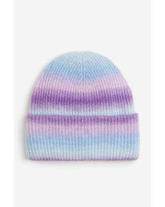 Rib-knit Beanie Blue/purple