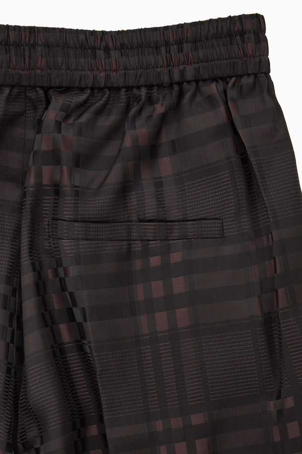 COS Straight-leg Checked Jacquard Trousers Brown / Black / Checked