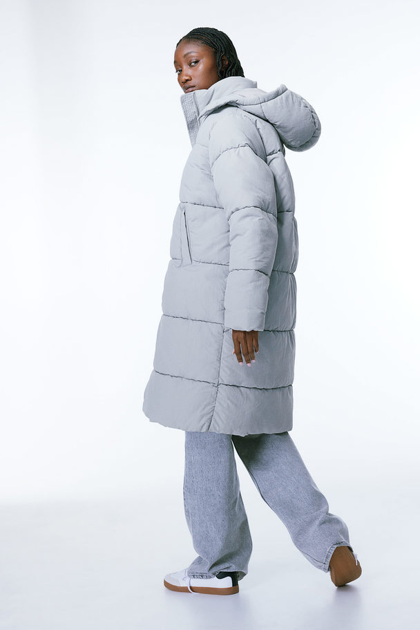H&M Long Puffer Jacket Grey