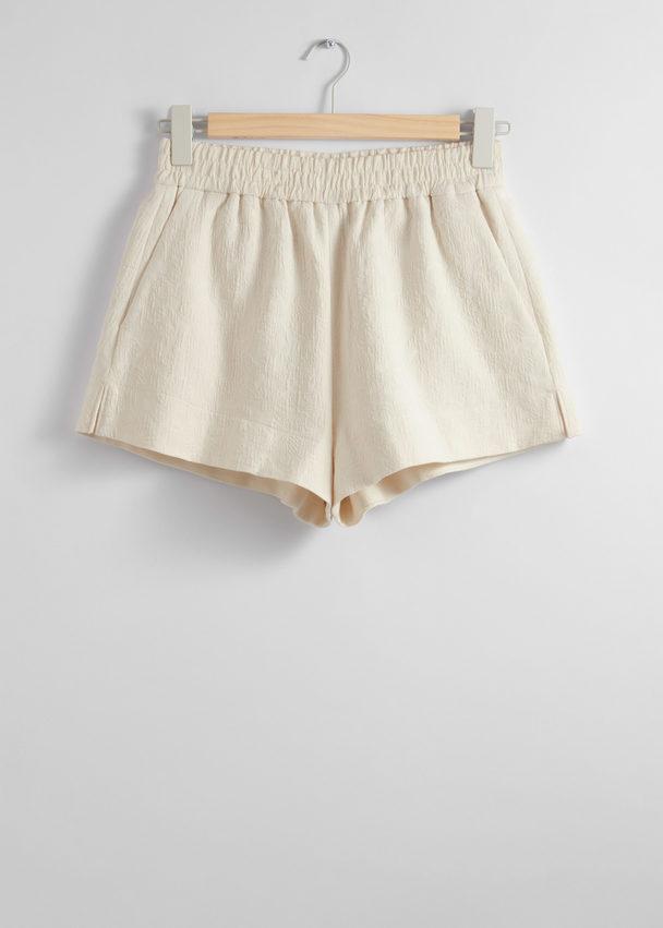 & Other Stories Jacquard Shorts Beige