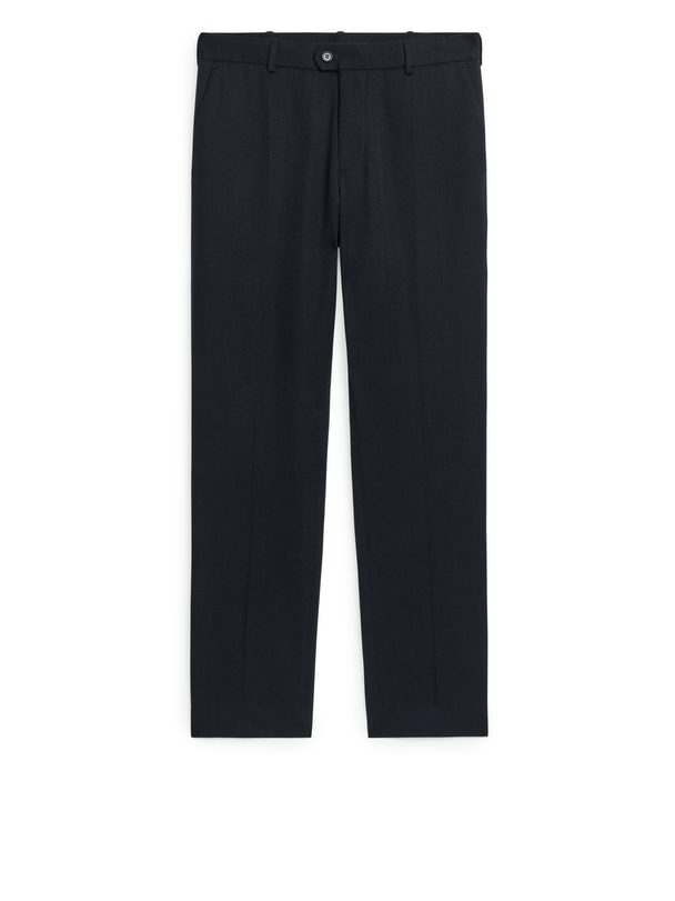 ARKET Tailored Straight-fit Trousers Dark Blue