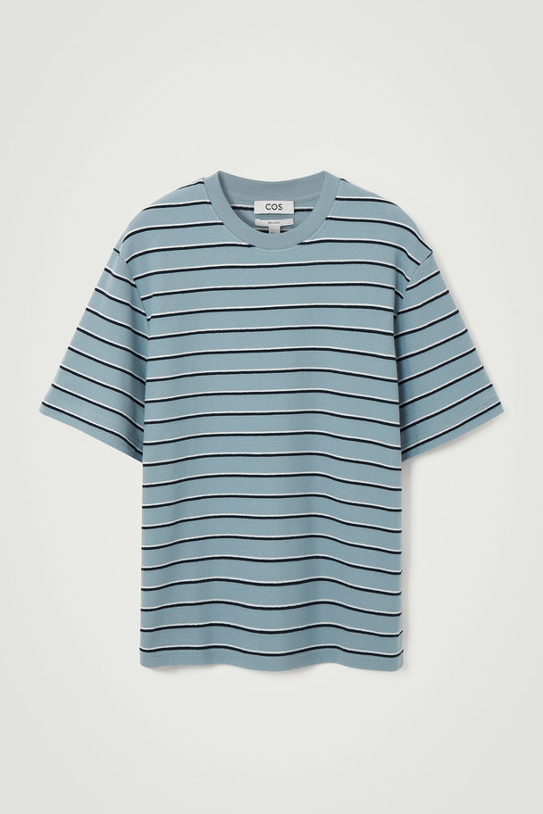 COS Striped Bouclé T-shirt Blue / Striped