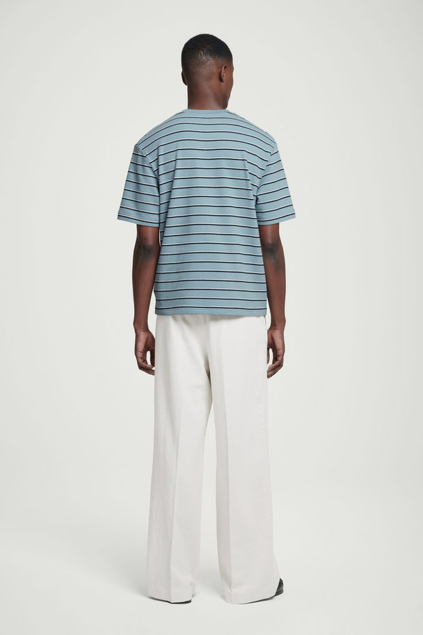 COS Striped Bouclé T-shirt Blue / Striped