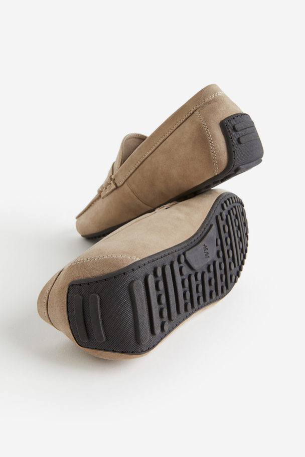 H&M Imitation Suede Driving Shoes Beige