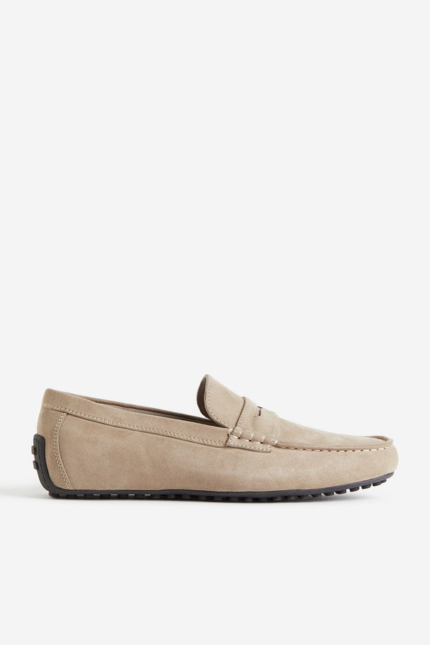 H&M Imitation Suede Driving Shoes Beige