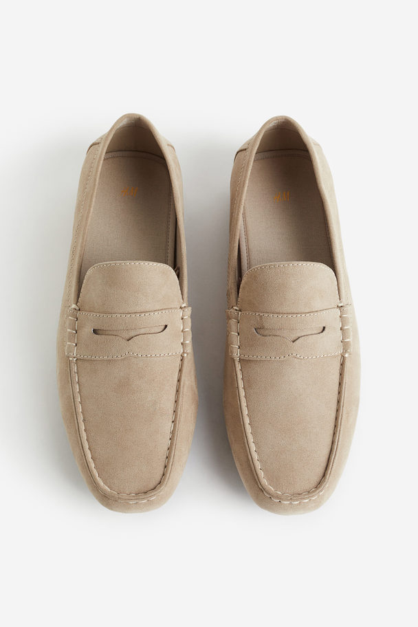 H&M Imitation Suede Driving Shoes Beige