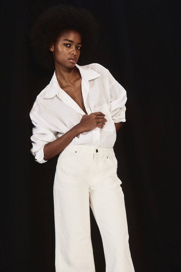 H&M Oversized Linen Shirt White