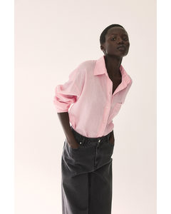 Oversized Linen Shirt Light Pink