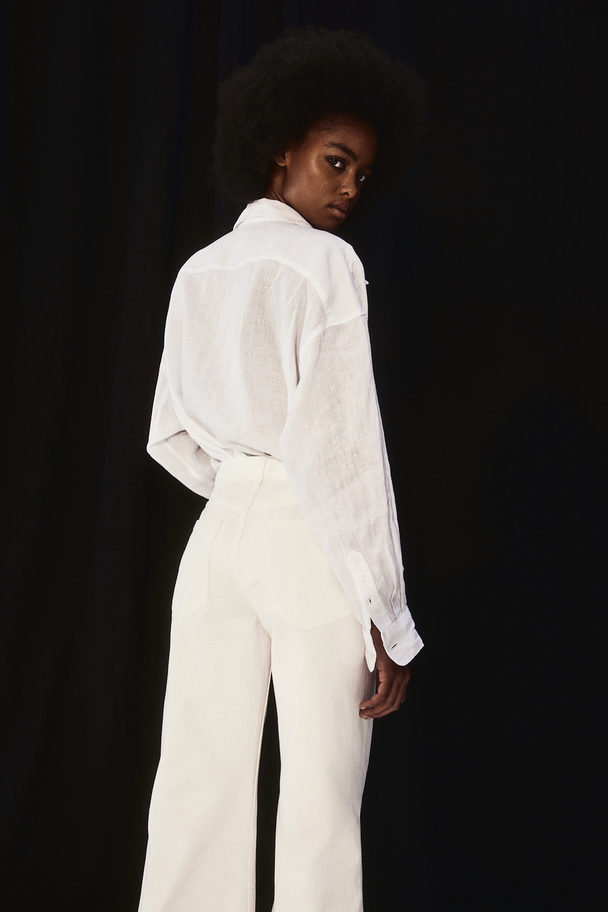 H&M Oversized Linen Shirt White