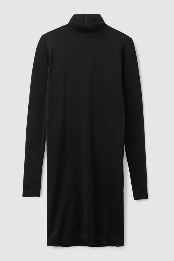 COS Slim-fit Turtleneck Dress Black