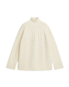 Wool Cable Jumper Off White