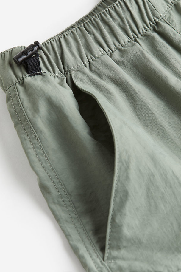 H&M Parachute Trousers Khaki Green
