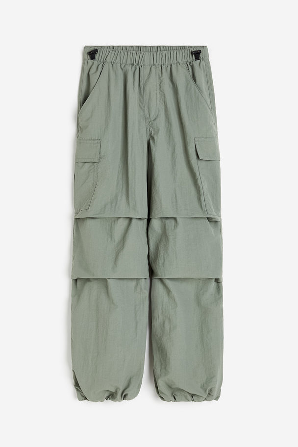 H&M Parachute Trousers Khaki Green