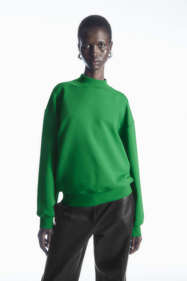 COS Sweatshirt Med Halvpolokrage Grön