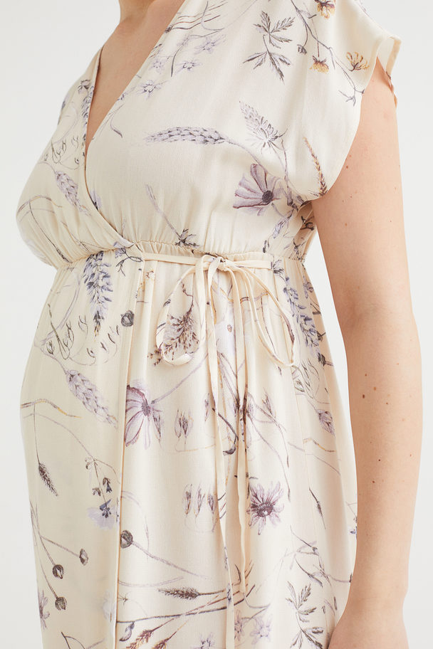 H&M Mama Wrap Dress Cream/floral
