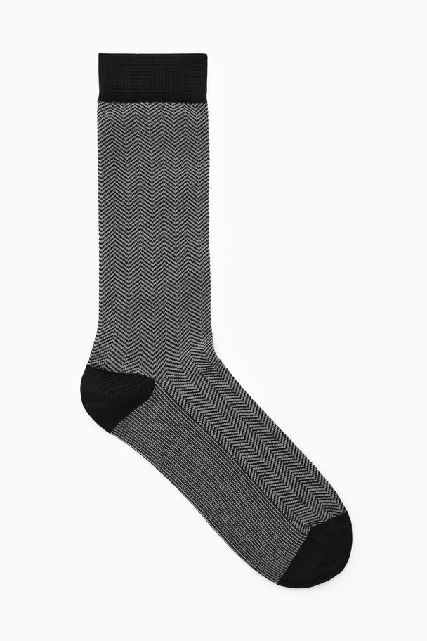 COS Herringbone Socks Black / Herringbone