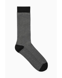 Herringbone Socks Black / Herringbone