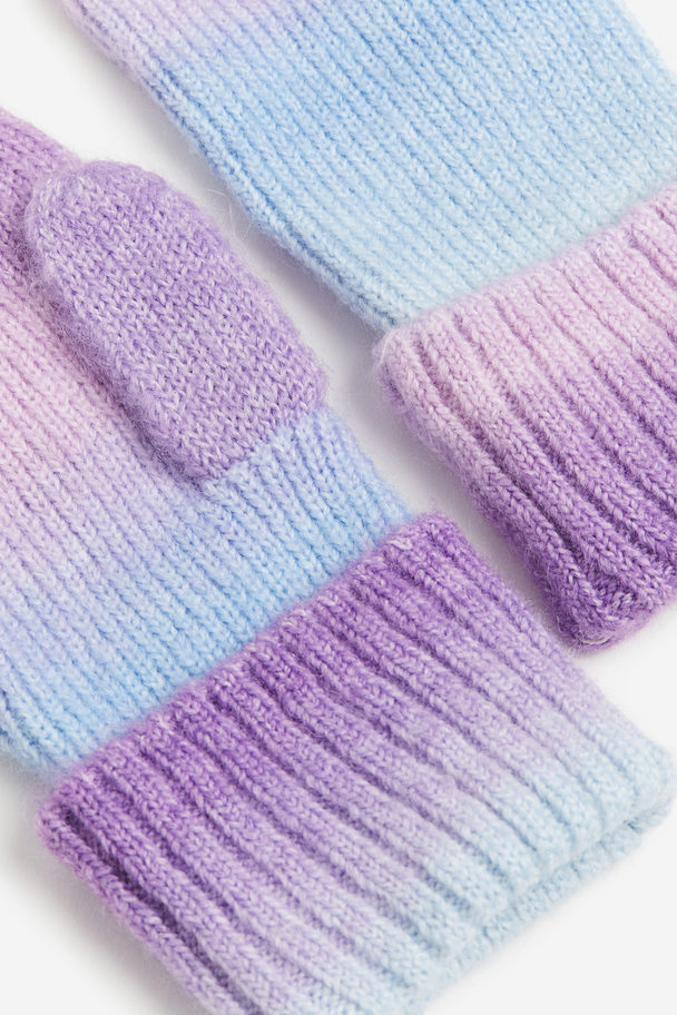 H&M Knitted Mittens Purple/blue