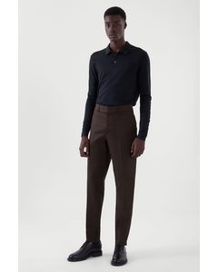 Regular-fit Tapered Trousers Dark Brown
