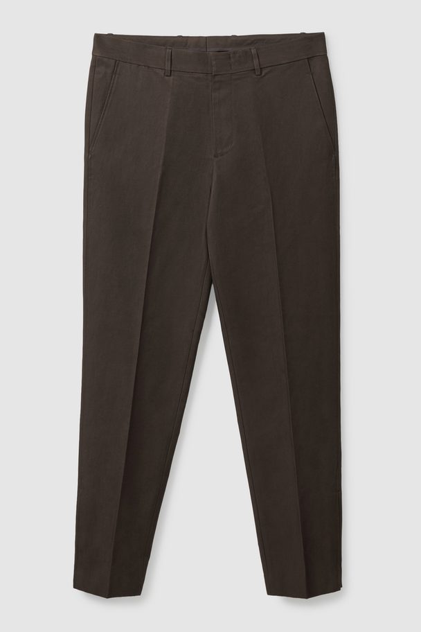 COS Regular-fit Tapered Trousers Dark Brown