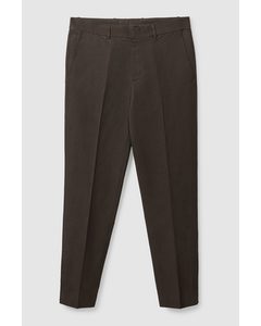 Regular-fit Tapered Trousers Dark Brown