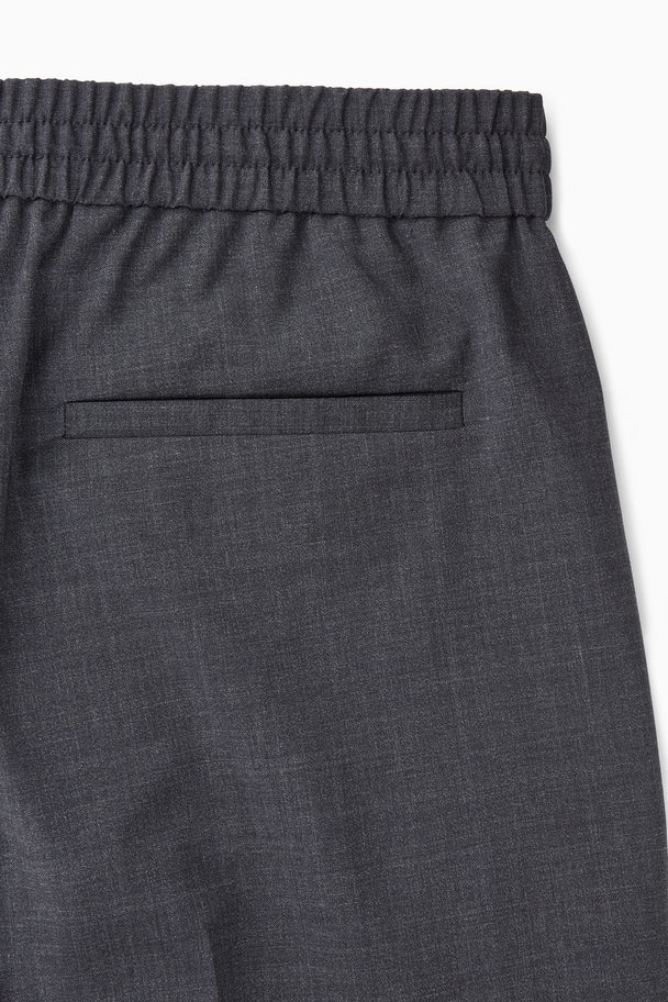 COS Wool Drawstring Trousers Navy