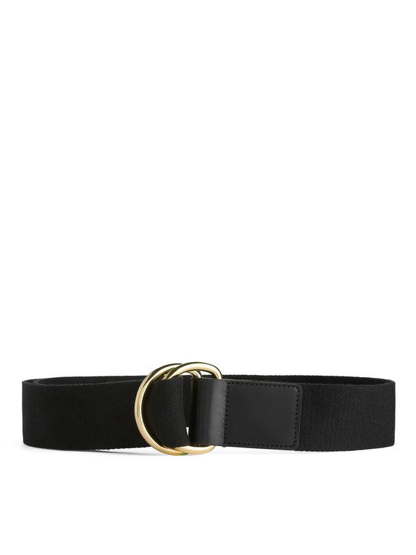 ARKET Double Ring Belt Black/gold