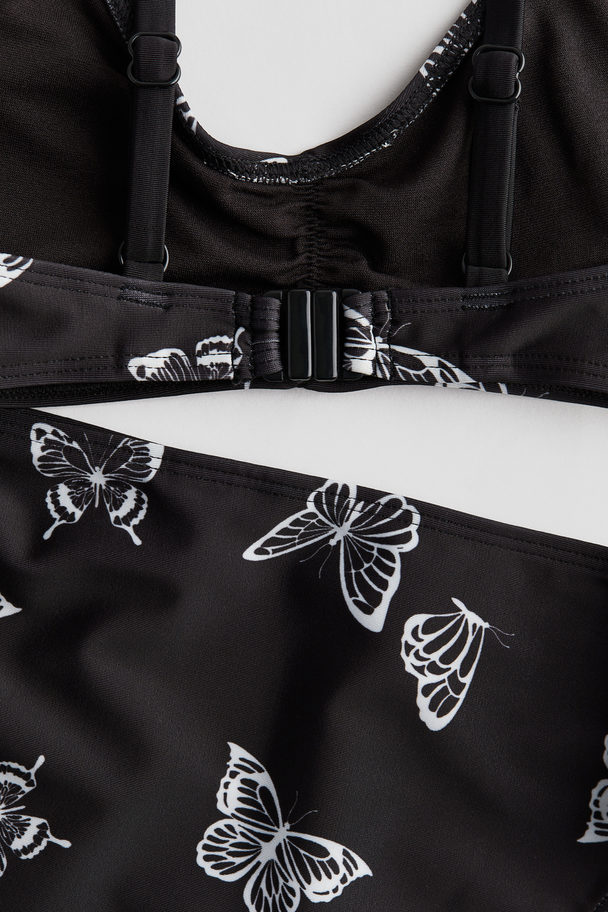 H&M Bikini Met Strikjes Zwart/vlinders