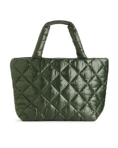 Quilted Tote Dark Green