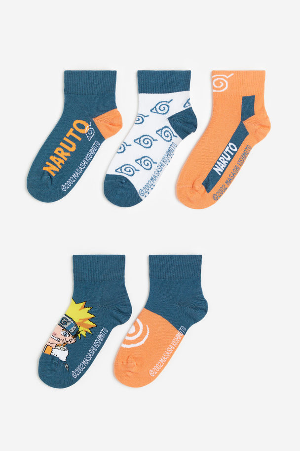 H&M 5er-Pack Socken Dunkelblau/Naruto