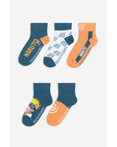 5er-Pack Socken Dunkelblau/Naruto