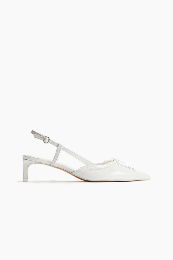 H&M Slingbacks Med Snøring Hvit