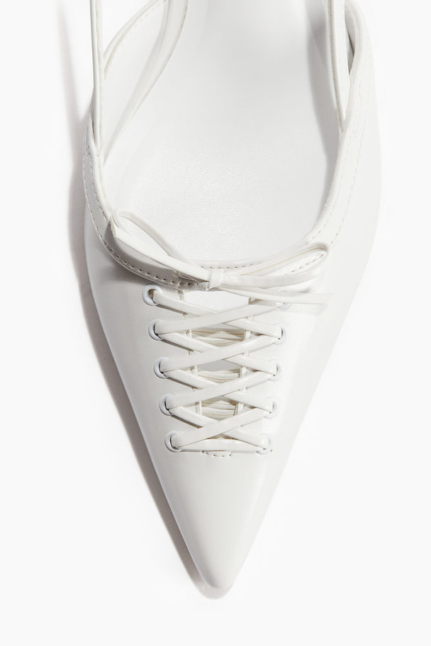 H&M Lacing-detail Slingbacks White