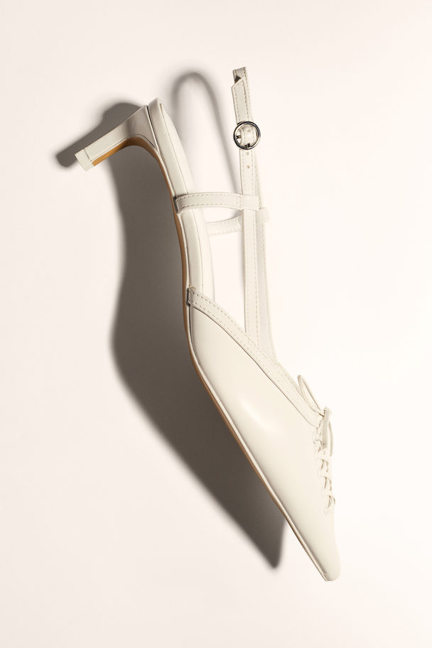 H&M Lacing-detail Slingbacks White