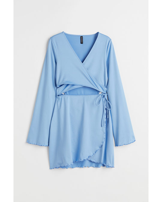 H&M V-neck Wrap Dress Blue