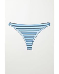 Ava Cheeky Striped Bikini Bottoms Blue Stripe