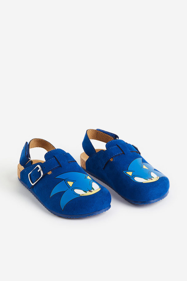 H&M Sandalen mit Print Blau/Sonic the Hedgehog